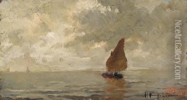 Marina Con Barche Oil Painting - Pietro Fragiacomo