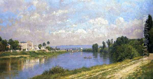 The Seine at la Garenne Saint-Denis Oil Painting - Stanislas Lepine