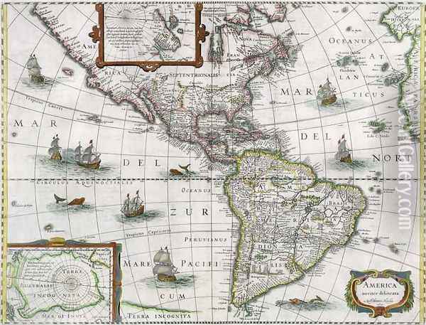 Map of the Americas Oil Painting - Henricus Hondius