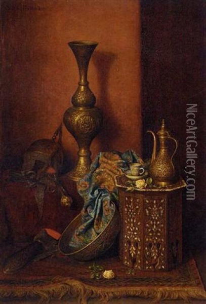 An Arabic Still Life Oil Painting - Camilla Edle von Malheim Friedlaender