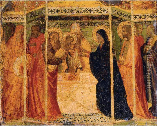 Presentation Of Christ In The Temple Oil Painting - Agnolo Gaddi