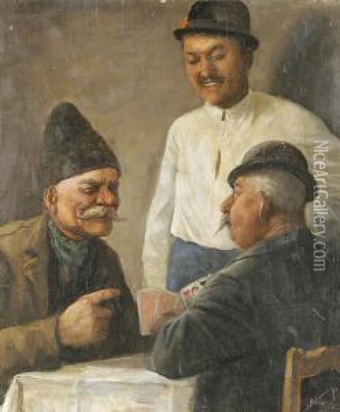 Kartyazok Oil Painting - Tibor Polya