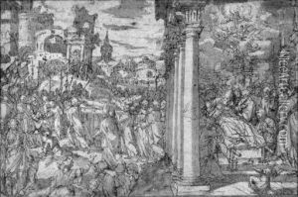 The Death And Burial Of Saint Dionysus Oil Painting - Giovanni Battista della Rovere