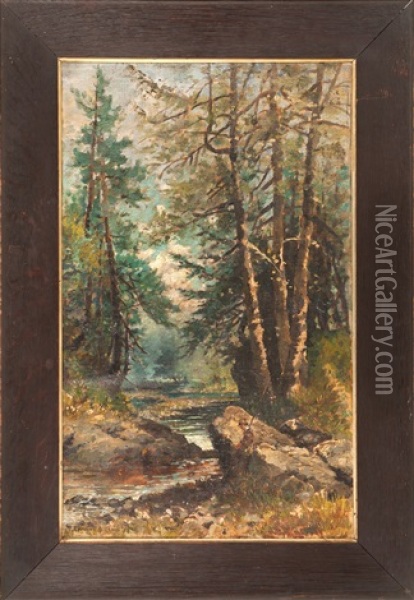 Forest Pool Oil Painting - Edmund Darch Lewis