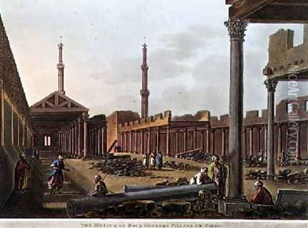 The Mosque of Four Hundred Pillars at Cairo plate 28 from Views in Egypt Oil Painting - Luigi Mayer