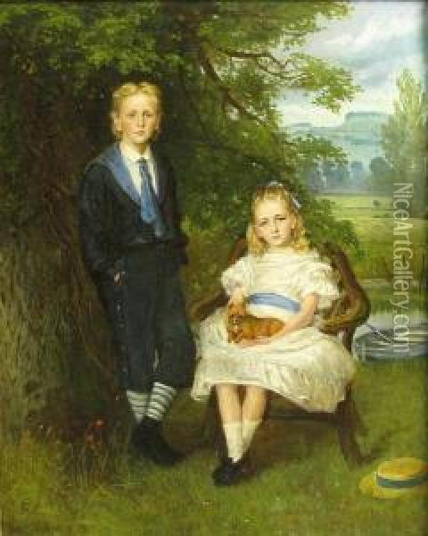 Twins Oil Painting - Mary Lemon Waller