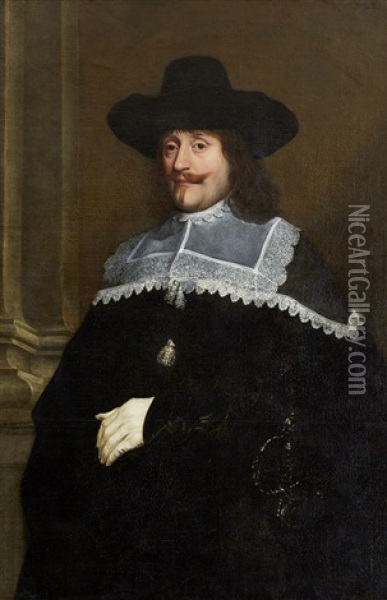 Portratt Av Herreman Oil Painting - Bartholomeus Van Der Helst