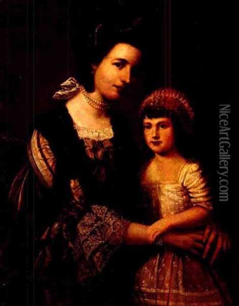 Mother And Child Oil Painting - Nathaniel Dance Holland (Sir)