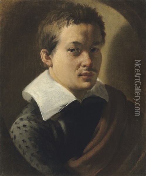 Portrait Of A Young Man, Possibly A Self-portrait Oil Painting - Hendrick Ter Brugghen