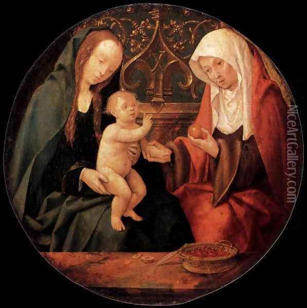 Virgin and Child with St Anne Oil Painting - Cornelius Engebrechtsz