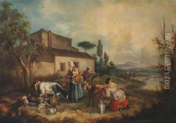 Granja Oil Painting - Andres Cortes Yaguilar