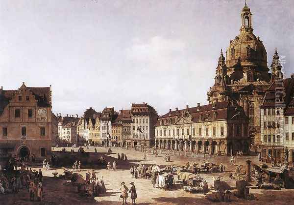 New Market Square in Dresden 1750 Oil Painting - Bernardo Bellotto