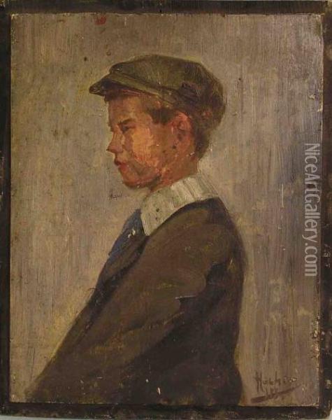 Portrait Eines Jungen Oil Painting - Adolf Hacker