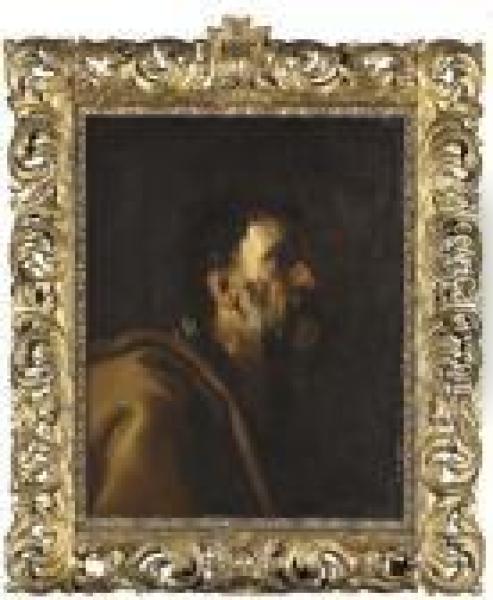 Head Of A Bearded Man, Possibly Saint Peter Oil Painting - Francesco Fracanzano