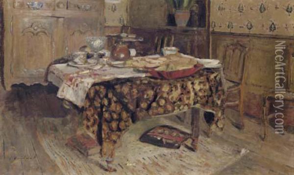 La Table Mise Oil Painting - Jean-Edouard Vuillard