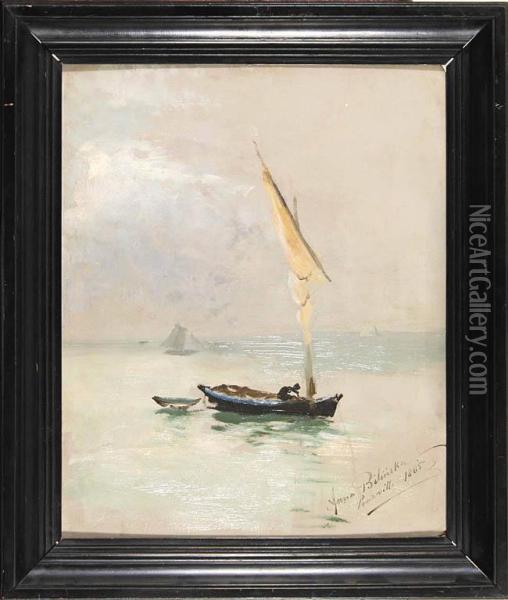 Lodzie W Pourville, 1885 R. Oil Painting - Anna Bilinska-Bohdanowicz