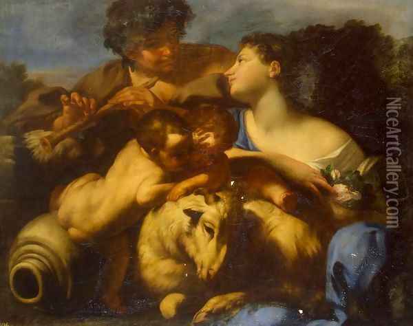 Shepherd and Shepherdess Oil Painting - Carlo Cignani