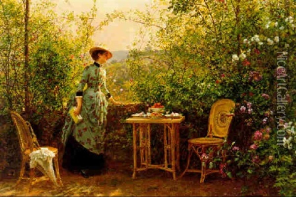 Madame Firmin-girard Dans Son Jardin Oil Painting - Marie Francois Firmin-Girard