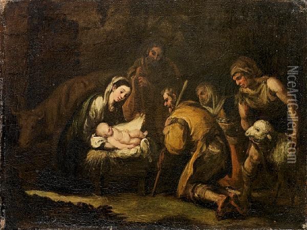 The Adoration Of The Shepherds Oil Painting - Francisco Antolinez Y Ochoa