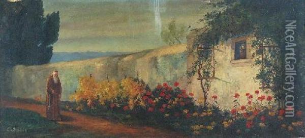 W Klasztornym Zaciszu Oil Painting - Edward Combes