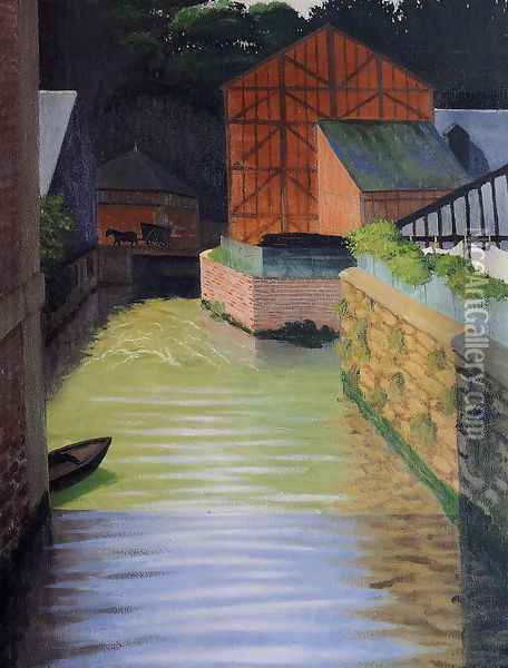 Part of the Town of Pont-Audemer Oil Painting - Felix Edouard Vallotton