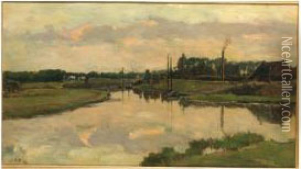 A View Of A Tilefactory In Loenen Aan De Vecht Oil Painting - Nicolaas Bastert