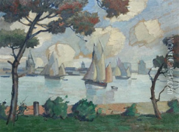 Sortie Du Port Oil Painting - Paul Bernard Morchain