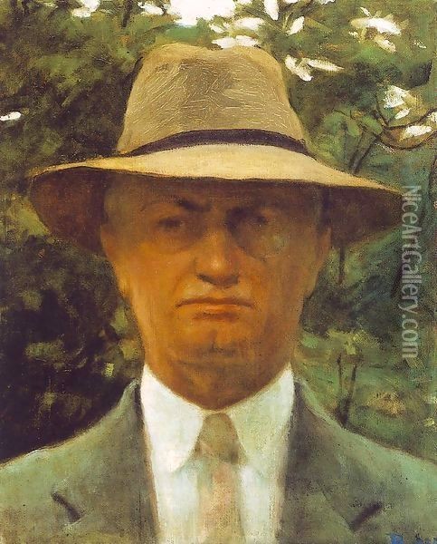 Self portrait 1936 Oil Painting - Istvan Boldizsar