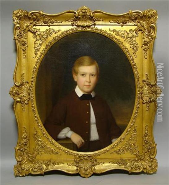 Portrait Of A Young Boy Possibly From The Custis Lewis Family Oil Painting - John Beale Bordley