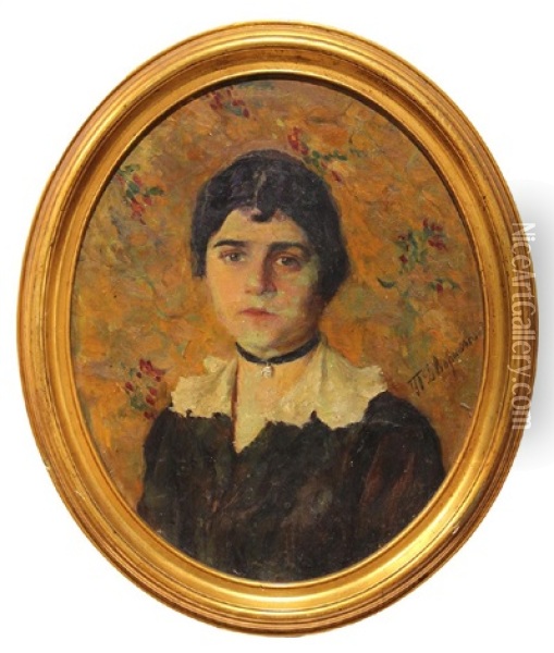 Portrait Of A Woman Oil Painting - Tit Yakovlevich (Yakovich) Dvornikov