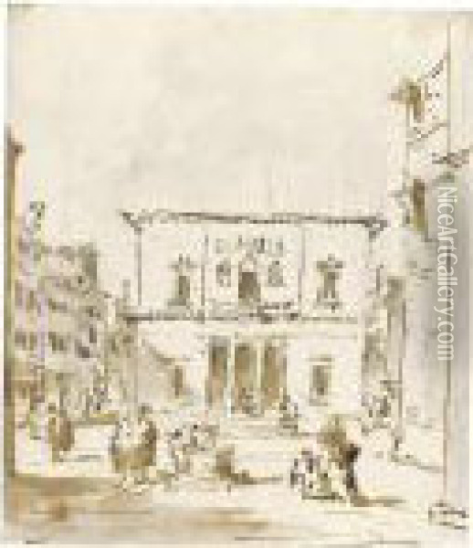 View Of The Theatre, La Fenice Oil Painting - Francesco Guardi