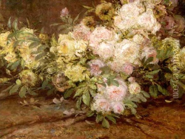 Bouquet De Roses Oil Painting - Constant Montald