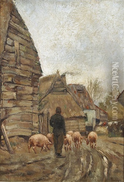 Herder En Kudde Schapen Oil Painting - Louis Robbe
