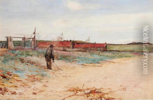A Salmon Fishing Station On The Scottish Coast Oil Painting - Sir Alfred East