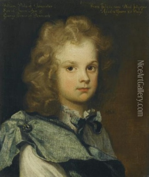 Portrait Of A Boy, Said To Be Prince William, Duke Of Gloucester Oil Painting - Charles Beale
