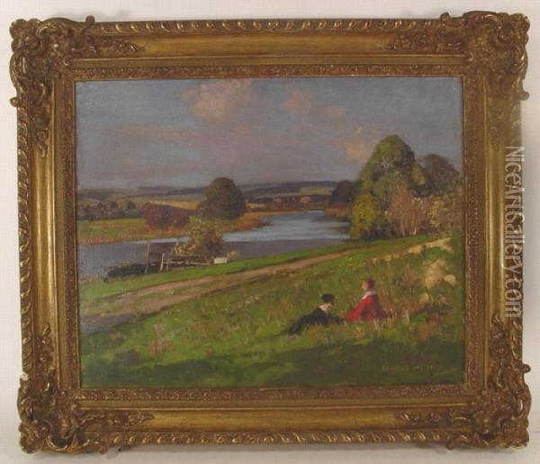 Summer By Theriver Oil Painting - George Henry