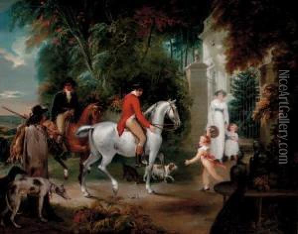 The Duke Of Hamilton's Return From Coursing Oil Painting - William Hamilton