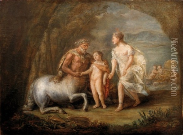 L'education D'achille Par Le Centaure Chiron Oil Painting - Pierre Nicolas Legrand de Lerant