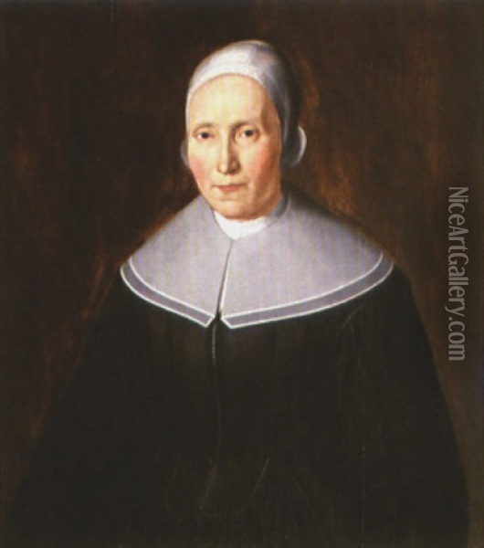Portrait Of A Woman Oil Painting - Dirck Dircksz van Santvoort