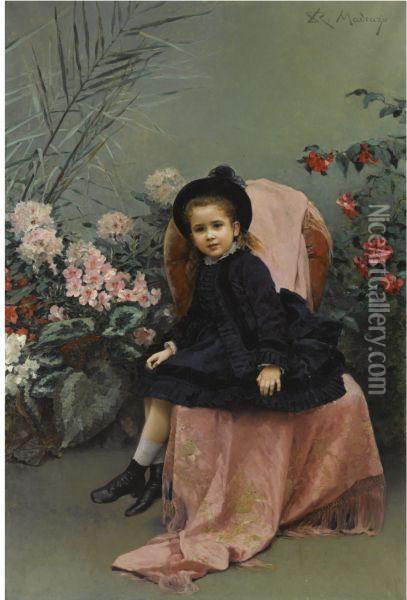 Retrato De Mercedes De Heeren (portrait Of Mercedes Deheeren) Oil Painting - Raimundo de Madrazo y Garreta
