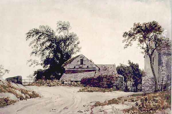 Roadside Cottages Oil Painting - Sir Augustus Wall Callcott