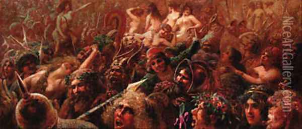 The pagan procession Oil Painting - Paul Eugne Mespls