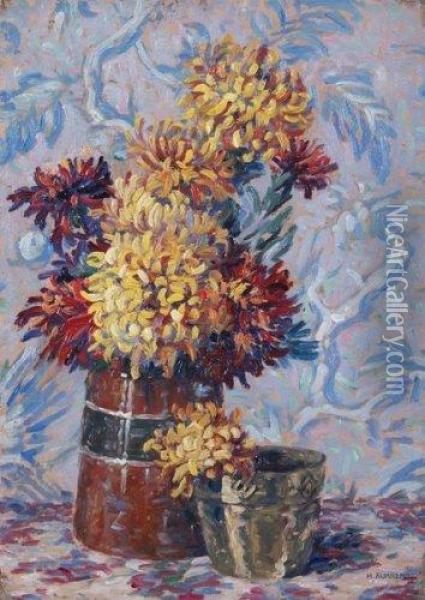 Bouquet De Fleurs Oil Painting - Henri Aurrens