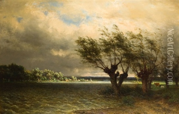 L'orage Menacant Oil Painting - Alfred De Knyff