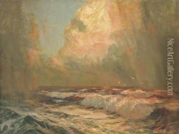 The Setting Sun Oil Painting - Julius Olsson