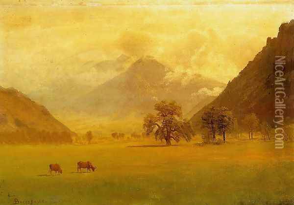 Rhone Valley Oil Painting - Albert Bierstadt