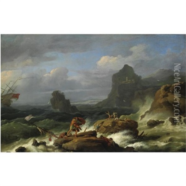 Scena Di Naufragio Oil Painting - Adrien Manglard
