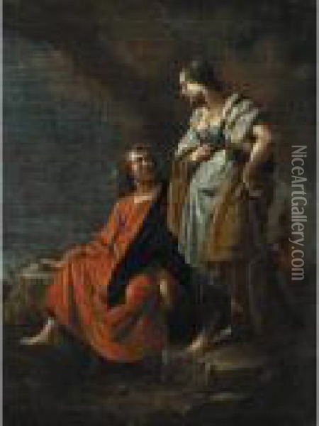 Cristo E La Samaritana Oil Painting - Francesco Monti