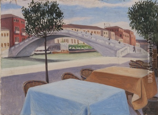 Il Ponte Nuovo Oil Painting -  Cagnaccio di San Pietro