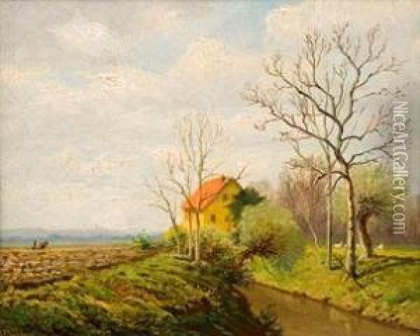 Herbstlandschaft Bei Weimar Oil Painting - Paul Wilhelm Tubbecke